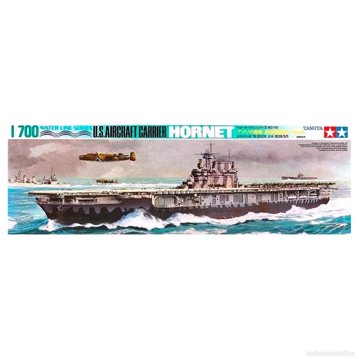 Maquetas: Maqueta TAMIYA Escala 1/700 US Aircraft Carrier Hornet PORTAAVIONES USA 2&ordf; GM.