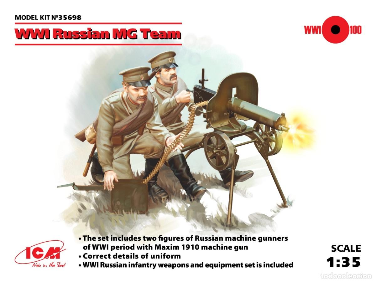 Maquetas: Maqueta ICM WWI Russian Maxim MG Team (2 figures) (100% new molds) 1/35