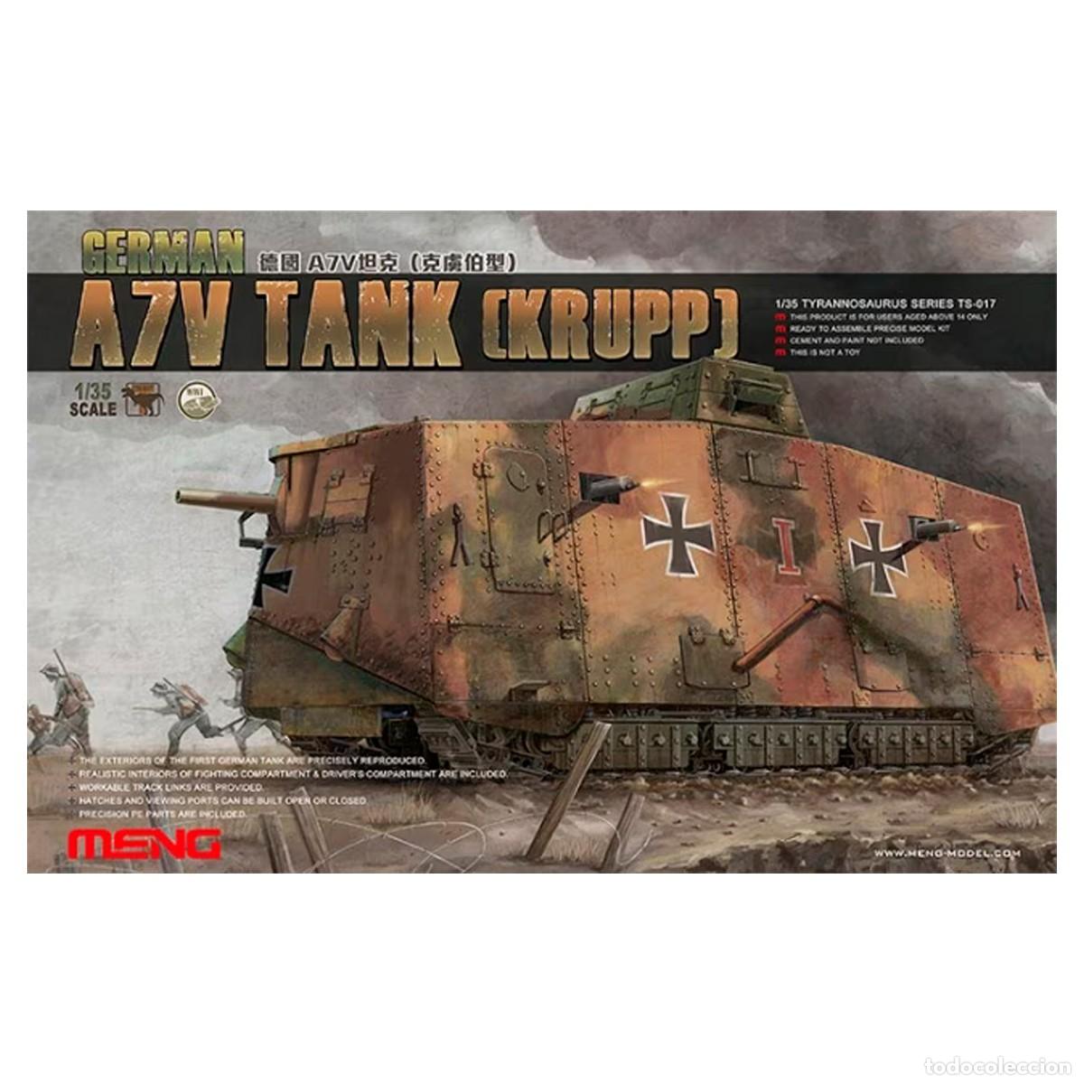 Maquetas: Maqueta MENG Escala 1/35 GERMAN A7V TANK(KRUPP) 1&ordf;GM.