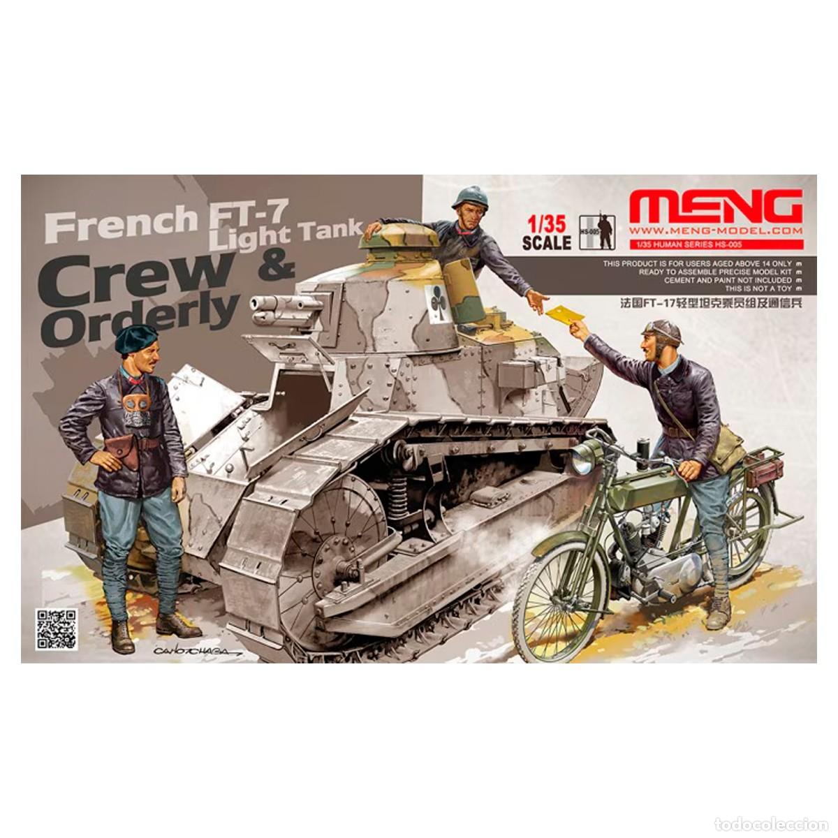 Maquetas: Maqueta MENG Escala 1/35 FRENCH FT-17 LIGHT TANK CREW & ORDERLY