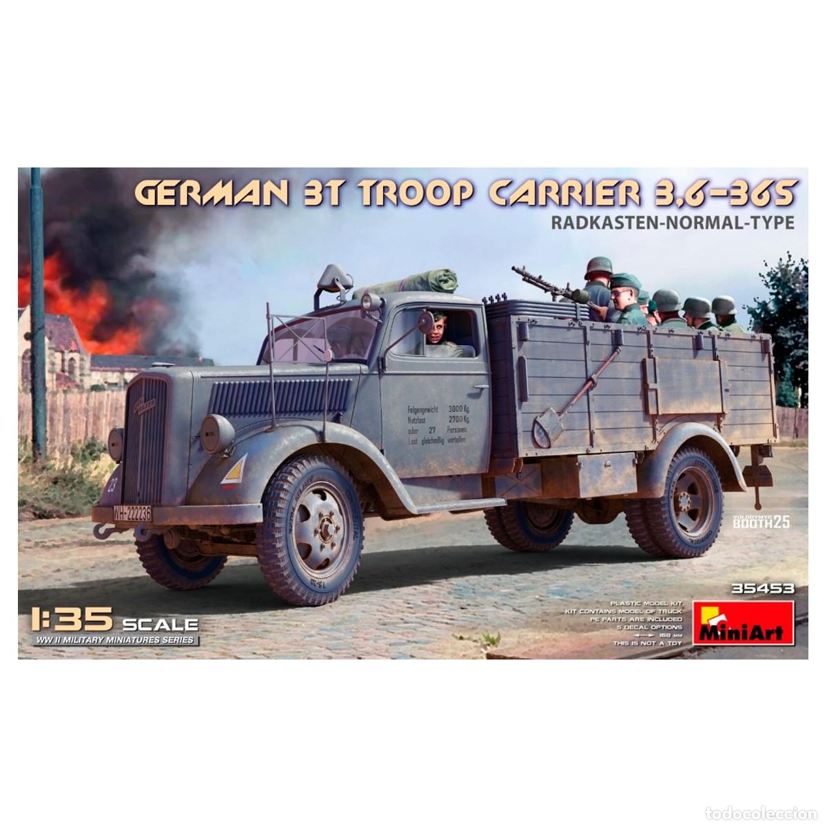 Maquetas: Maqueta MINIART Escala 1/35 German 3t Troop Carrier 3,6-36S Radkasten-Normal-Type
