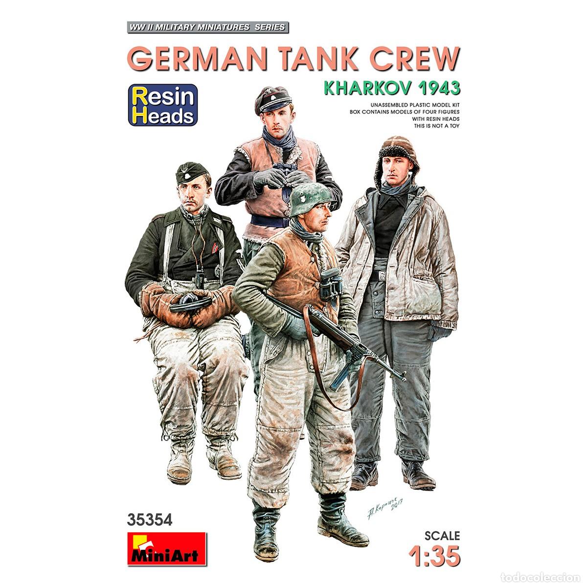 Maquetas: Maqueta MINIART Escala 1/35 German Tank Crew.Kharkov 1943. Resin Heads