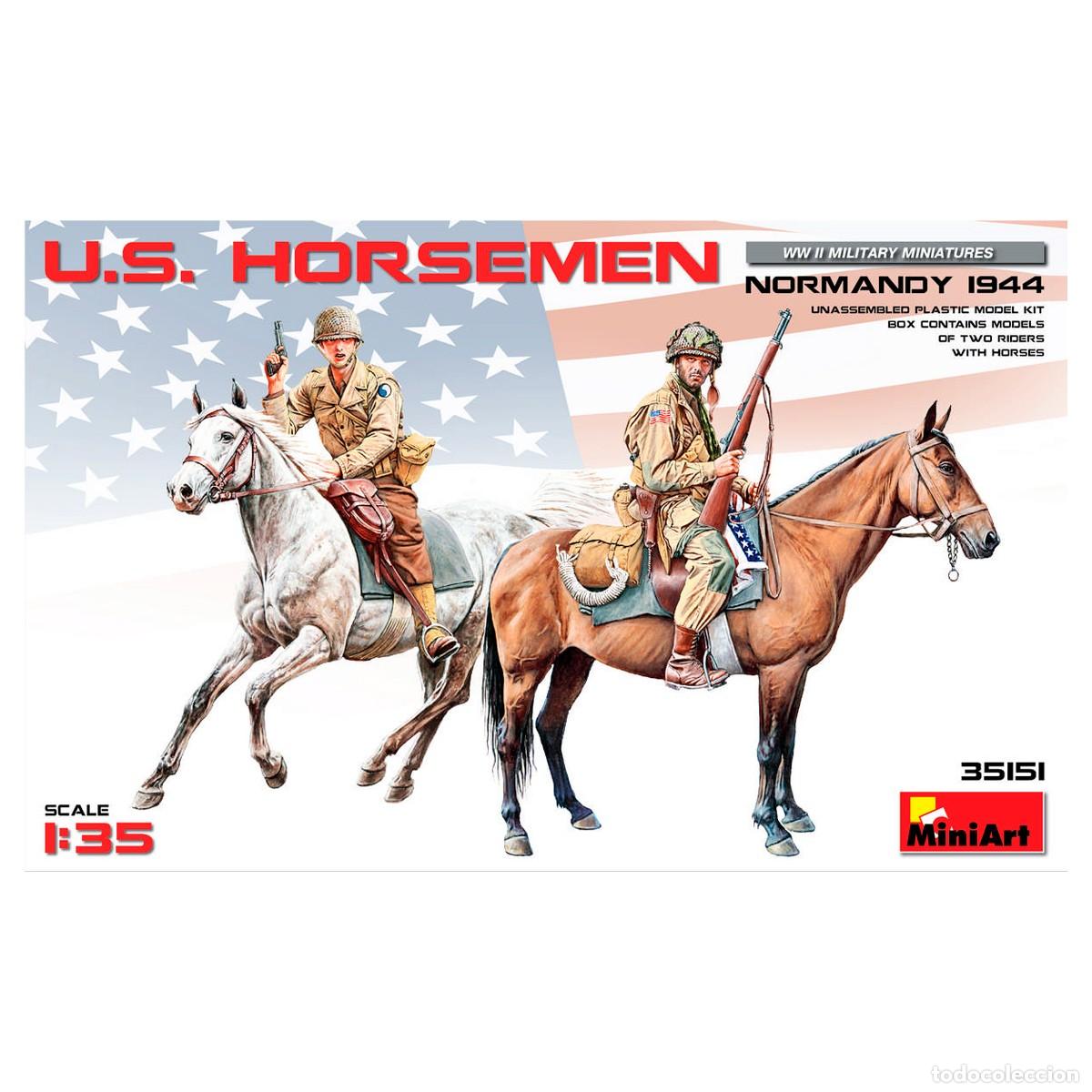 Maquetas: Maqueta Miniart Escala 1/35 U.S. Horsemen. Normandy 1944