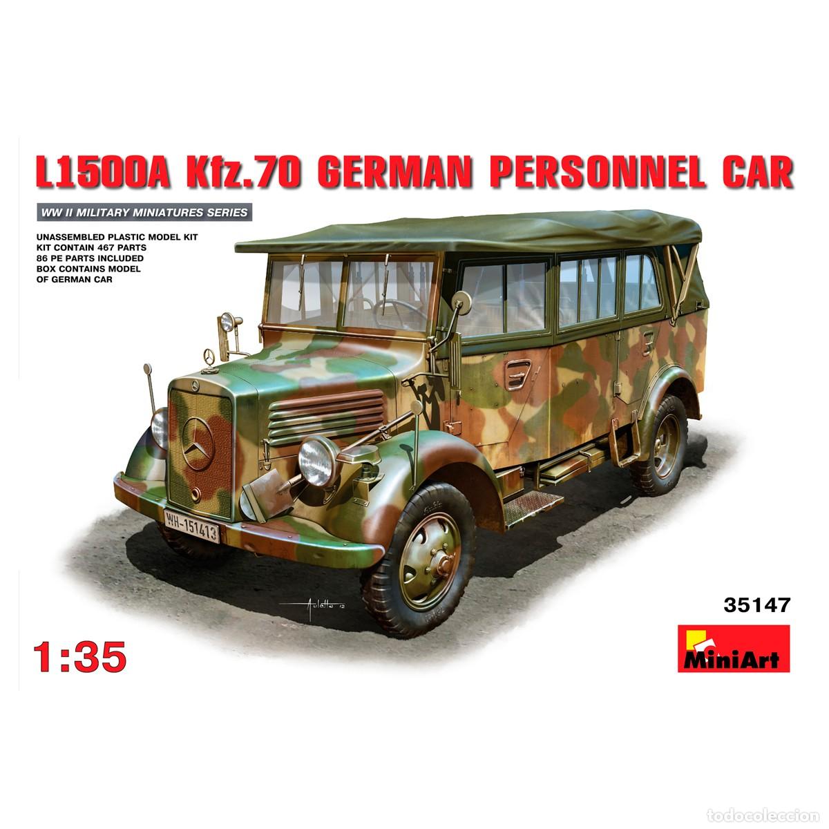 Maquetas: Maqueta Miniart Escala 1/35 L1500A (Kfz.70) German Personnel Car