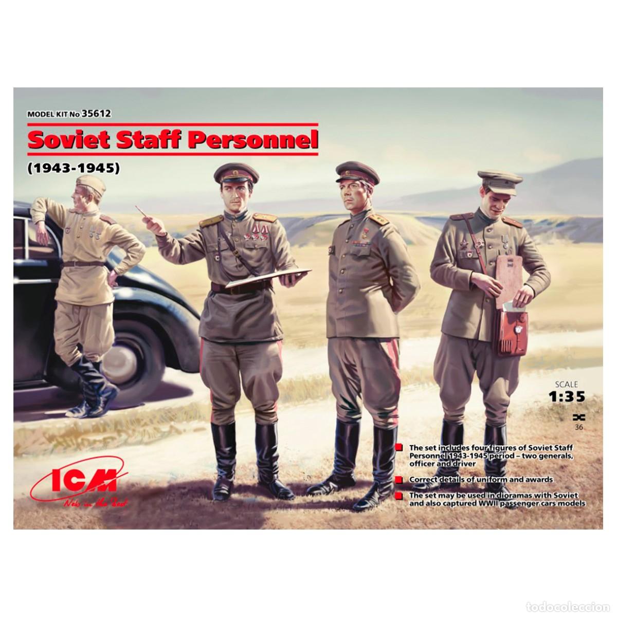 Maquetas: Maqueta ICM Soviet Staff Personnel (1943-1945) (4 figures) Escala 1/35