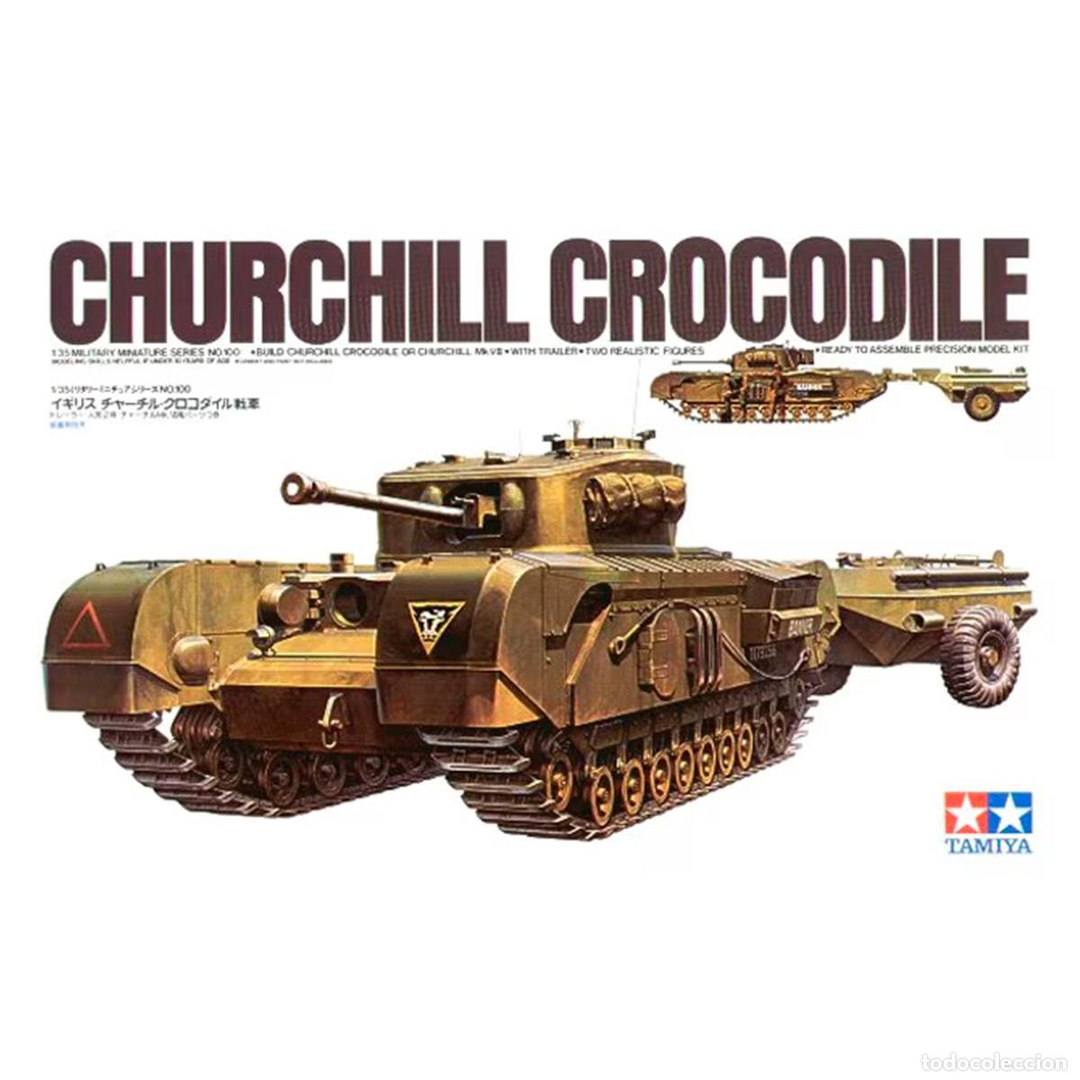 Maquetas: Maqueta Tamiya Escala 1/35 British Churchill Crocodile Tank con Remolque