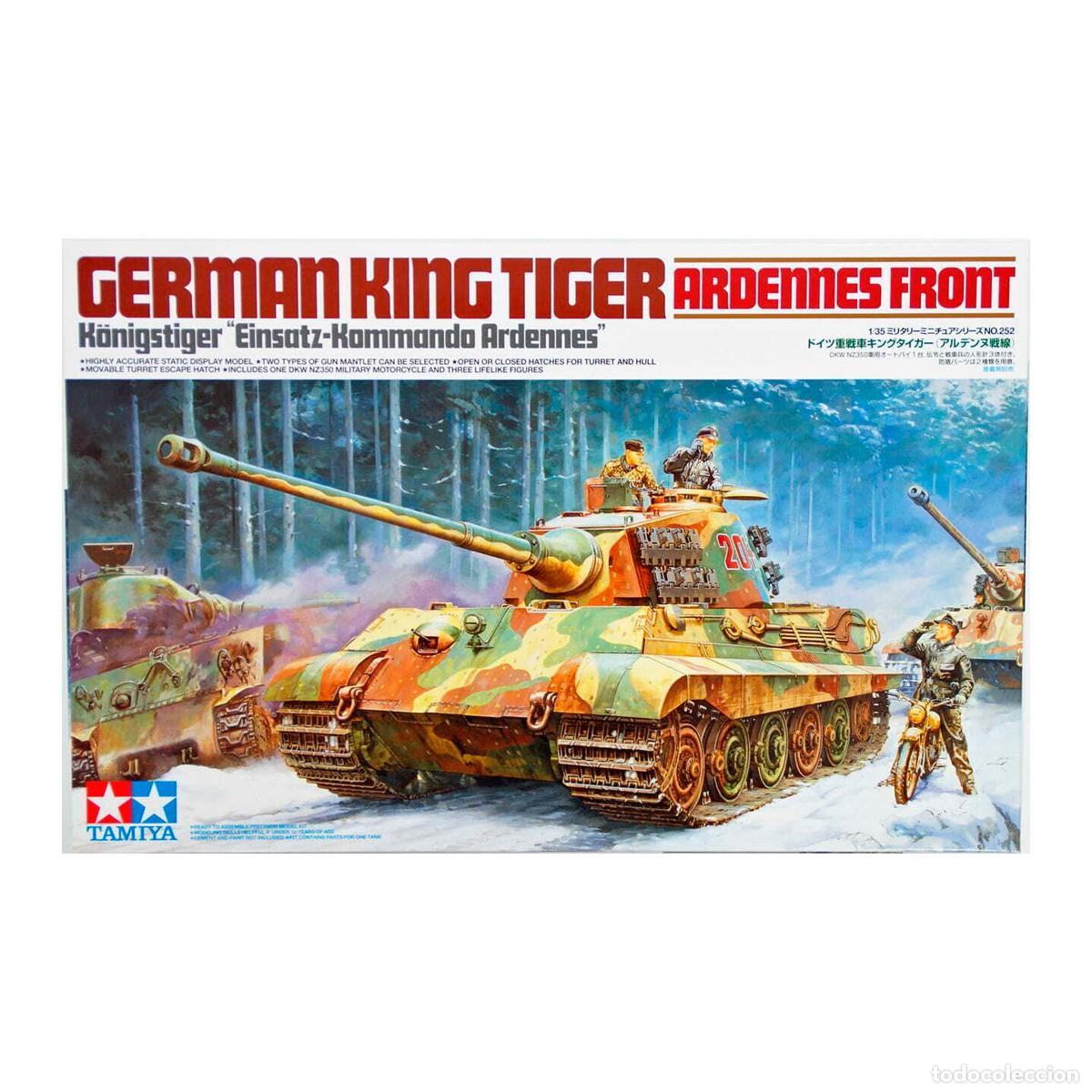 Maquetas: Maqueta Tamiya Escala 1/35 King Tiger Ardennes y motocicleta