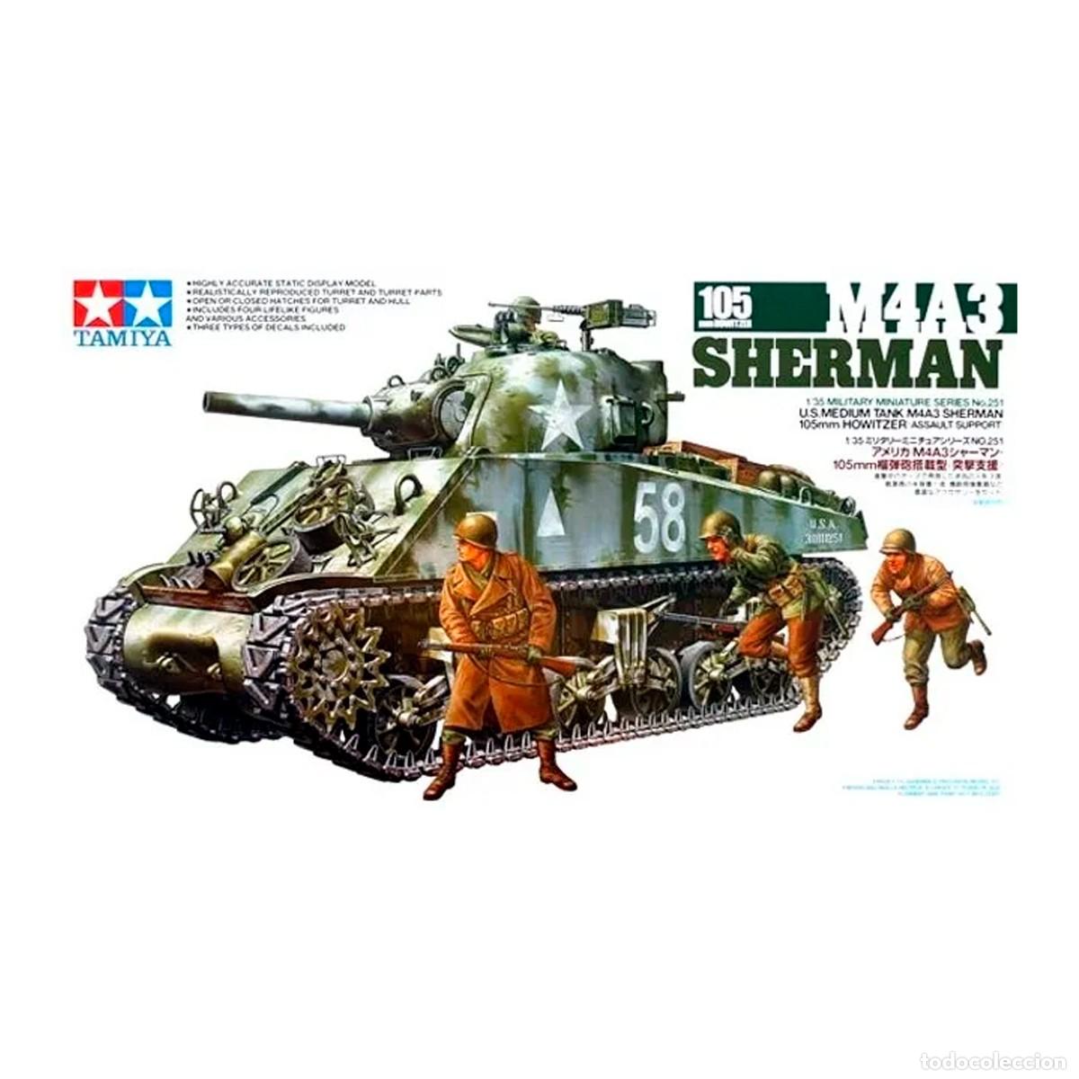 Maquetas: Maqueta Tamiya Escala 1/35 M4A3 Sherman 105mm Howitzer