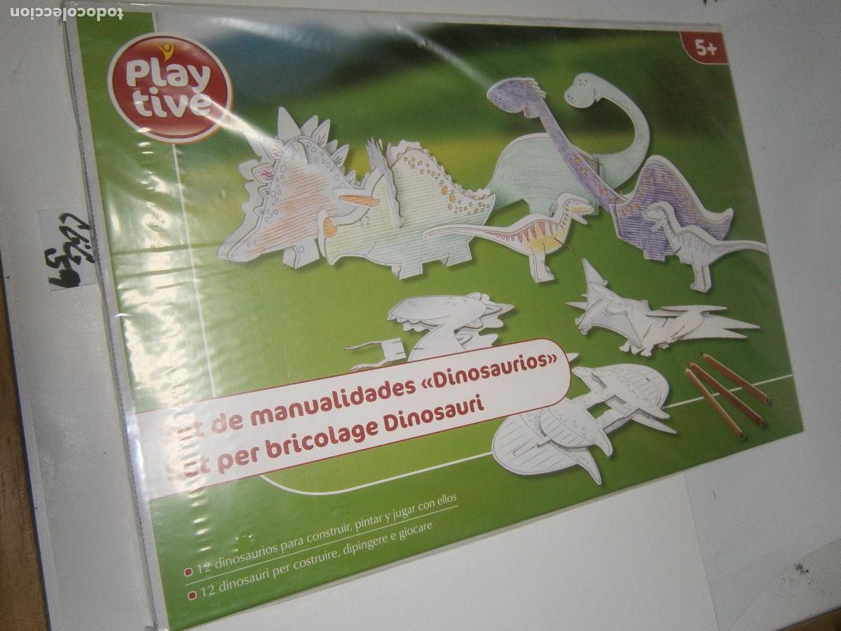 Maquetas: KIT DE MANUALIDADES &rdquo;DINOSAURIOS&rdquo; - 12 DINOSAURIOS PARA CONSTRUIR, PINTAR Y JUGAR - NUEVO PRECINTADO