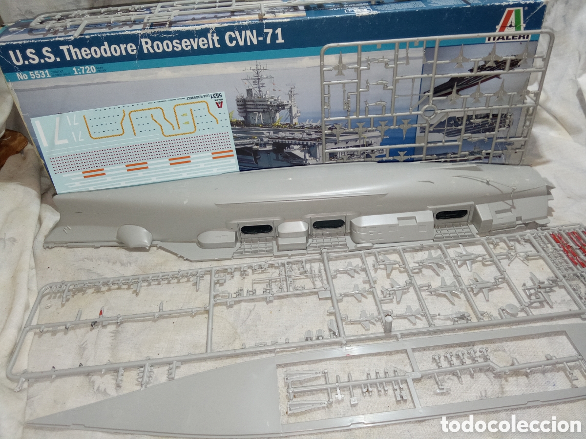 Maquetas: PORTAVIONES U.S.S. THEODORE ROOSEVELT CVN-71 Q:720 DE ITALERI EN CAJA