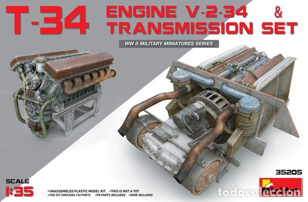 Maquetas: MINIART - T-34 Engine V-2-34 & Trasmission Set 1/35 35205