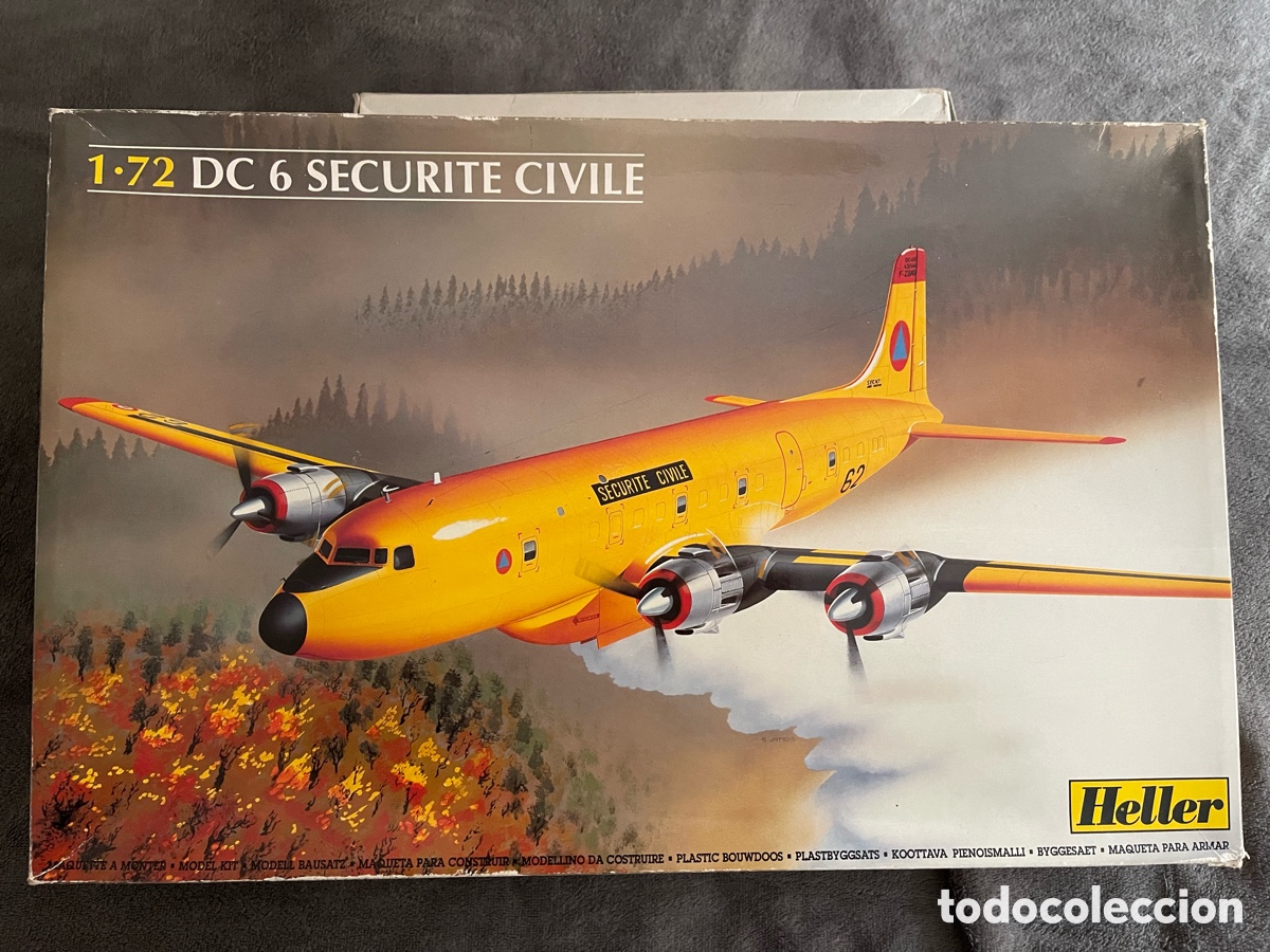 Maquetas: Douglas DC-6 Securite Civile 1:72 HELLER maqueta avi&oacute;n