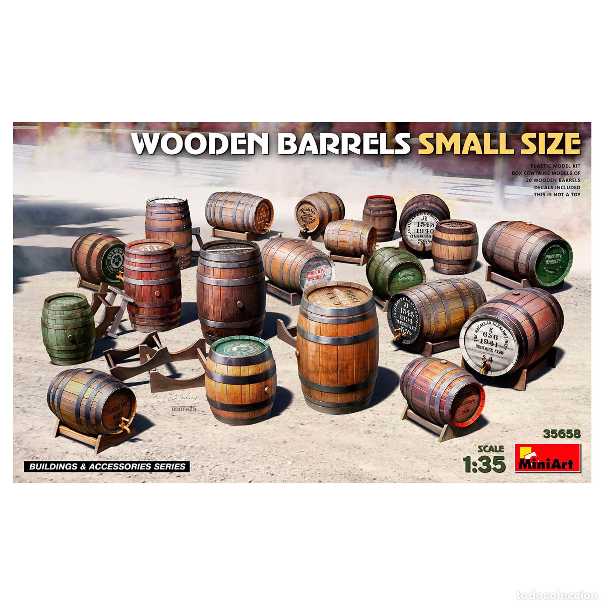 Maquetas: Maqueta Miniart Escala 1/35 Wooden Barrels Small Size