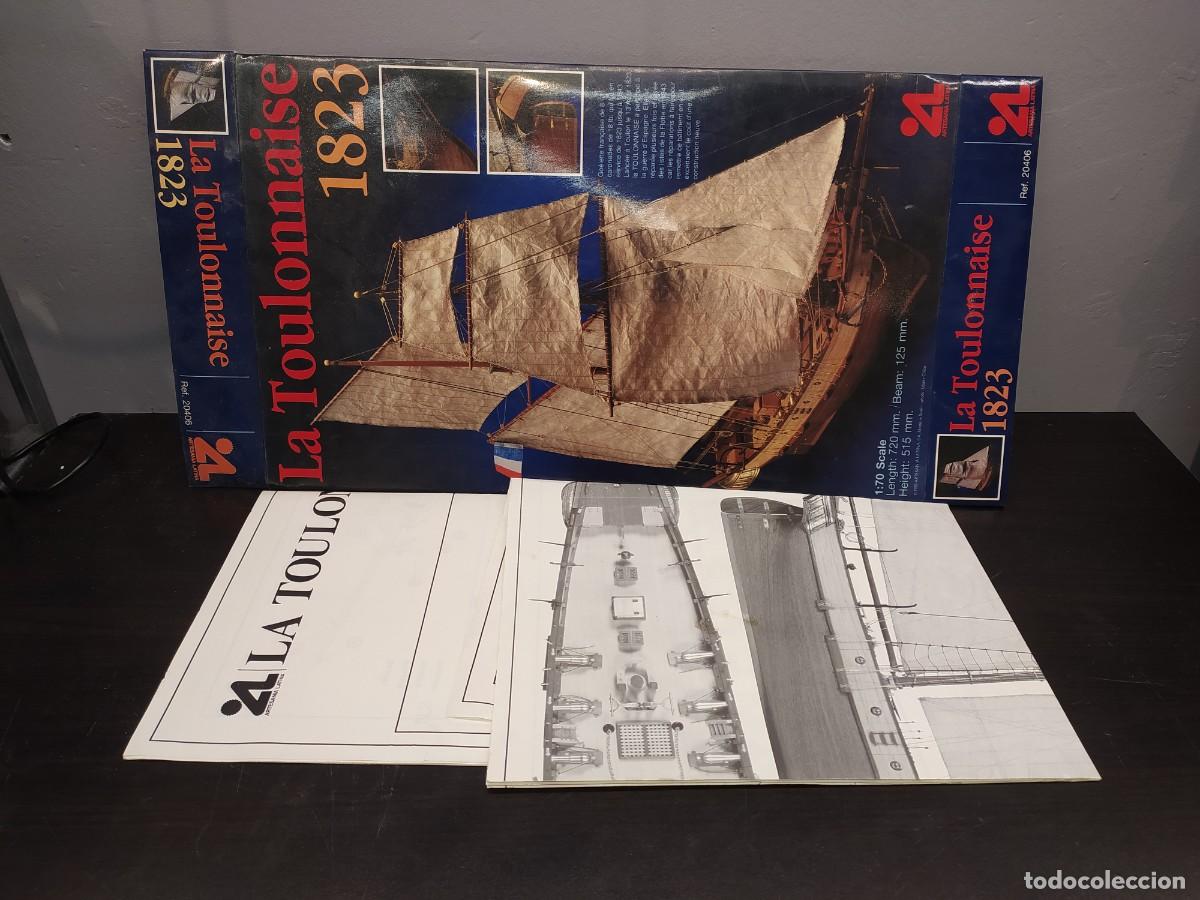 Maquetas: ARTESANIA LATINA LA TOULONNAISE 1823 PLANOS Y FRONTAL CAJA VACIA-MODELISMO NAVAL,INSTRUCCIONES BARC-