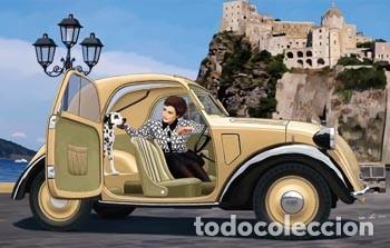 Maquetas: BRONCO -Italian Light Civilian Car Topolino (Open Top) With Lady And Dog 1/35 35165