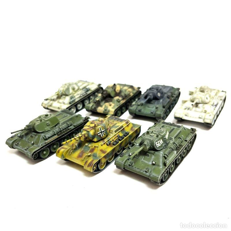 Maquetas: LOT T18 SET DE 7 TANQUES, 2&ordf; GUERRA MUNDIAL ESCALA 1:72 DRAGON MODELS. T-34 URSS, Y T-34 DE ALEMANIA