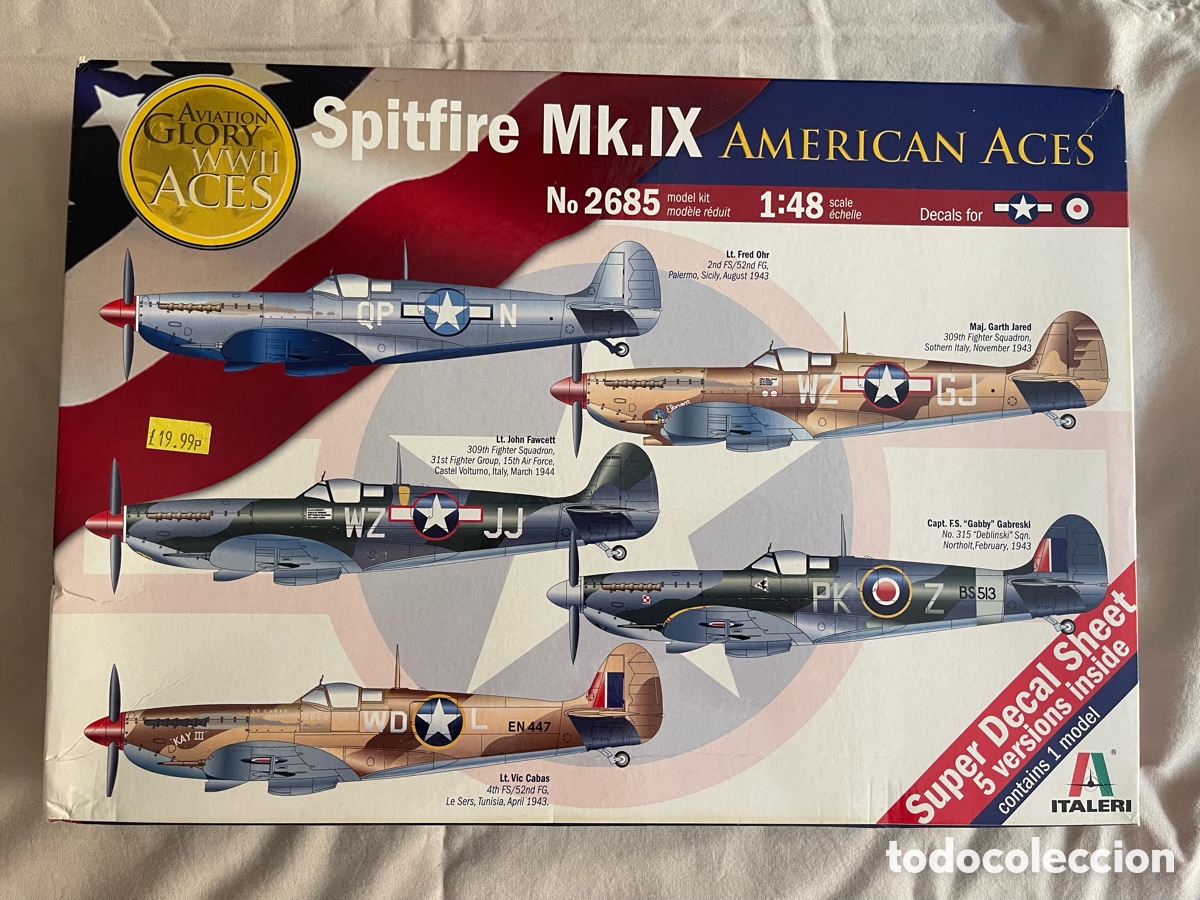 Maquetas: SPITFIRE MK.IX American Aces 1:48 ITALERI 2685 maqueta avi&oacute;n