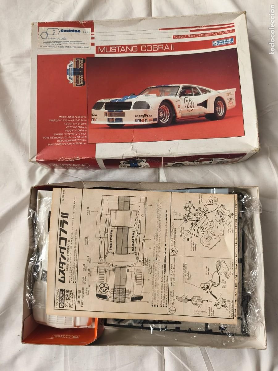 Maquetas: Ford Mustang Cobra II . Gunze Sangyo 1^ versi&oacute;n 1985 Japon original . vintage . escala 1:24 . Nuevo