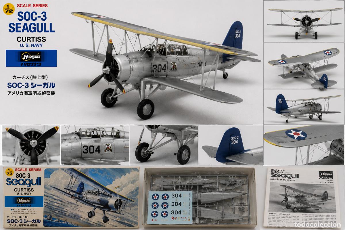 Maquetas: MAQUETA HASEGAWA CURTISS SOC-3 SEAGULL ESCALA 1/72