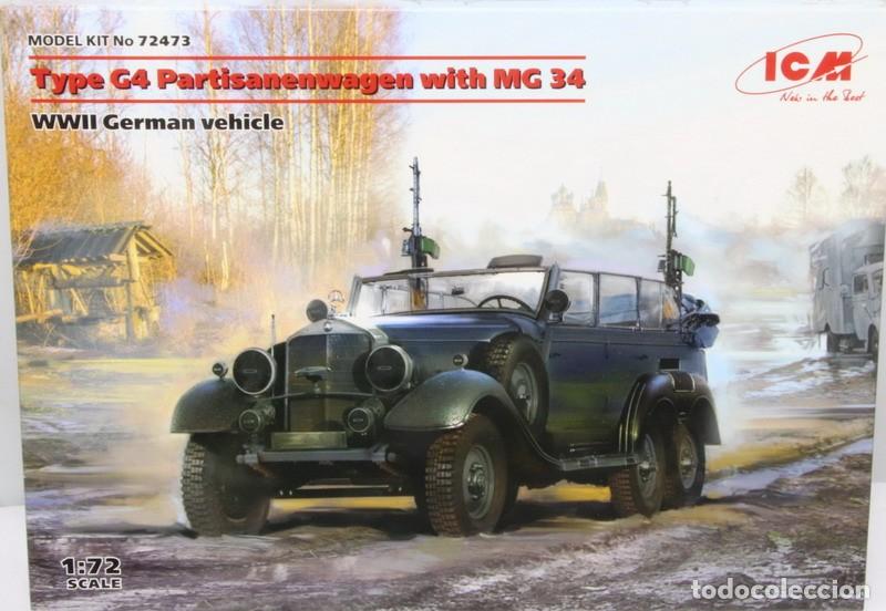 Maquetas: Maqueta vehiculo Mercedes type G4 & MG34, ref. 72473, 1/72, ICM