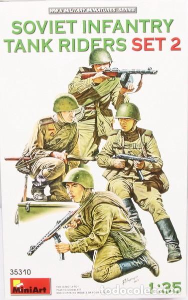 Maquetas: Maqueta figuras sovi&eacute;ticas, infantry tank riders, set 2, ref. 35310, 1/35, Miniart