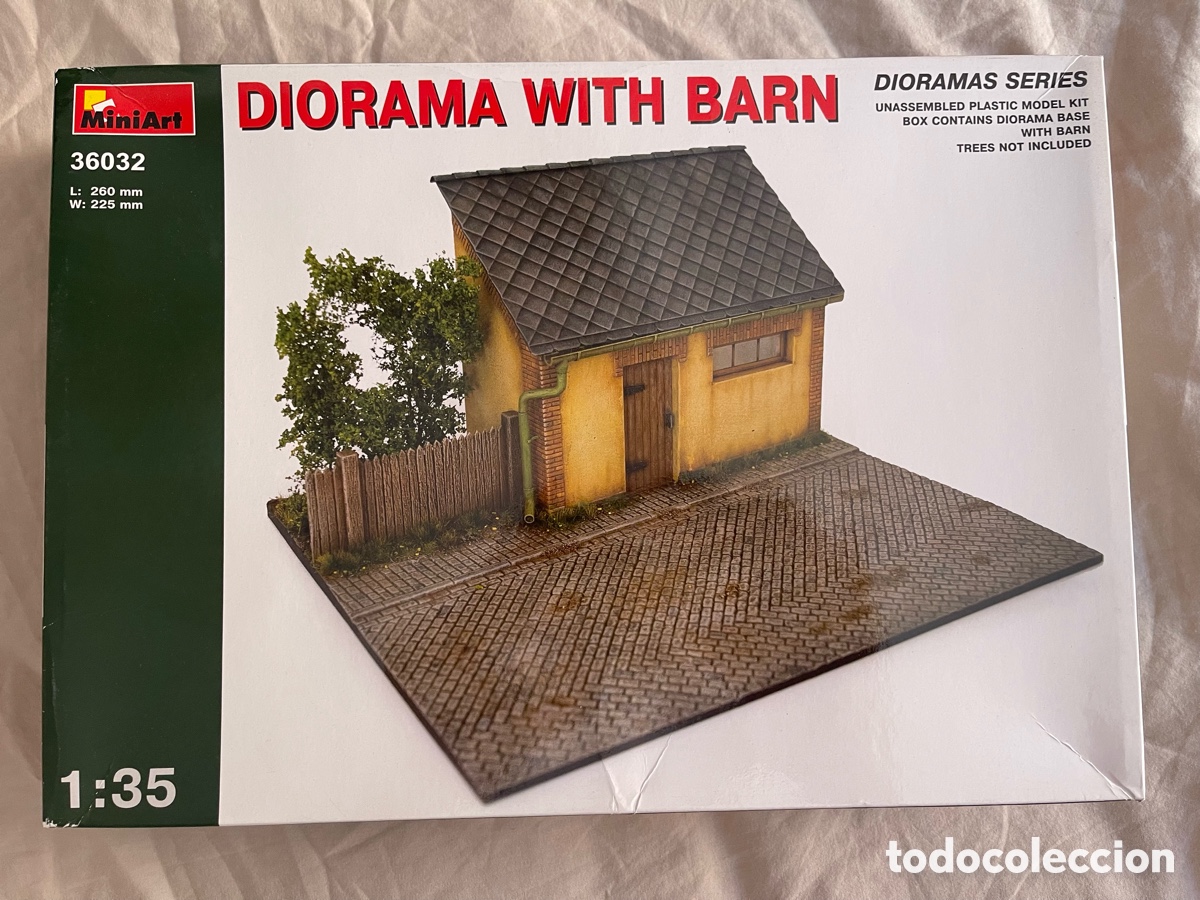 Maquetas: Diorama with barn 1:35 MINIART 35032 maqueta carro tanque