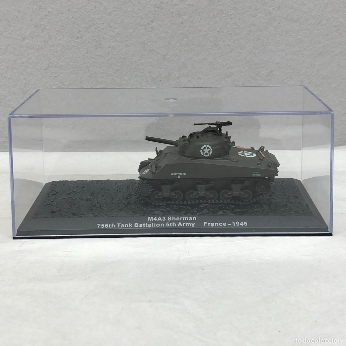 Maquetas: TANQUE EN MINIATURA - M4A3 SHERMAN - 756TH TANK BATTALION 5TH ARMY - FRANCE - 1945 / 964