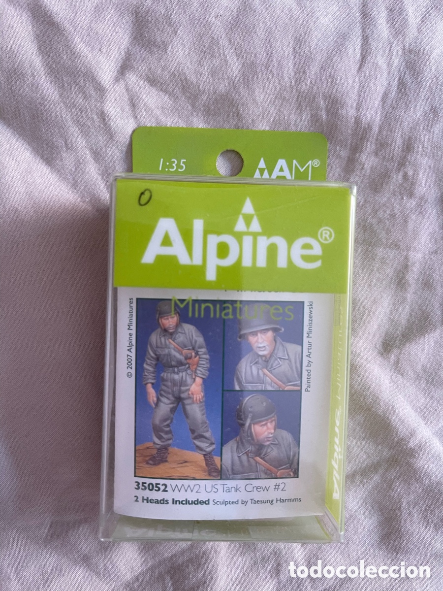 Macchiette: US Tank Crew WW2 1 figura 2 cabezas 1:35 ALPINE 35052 maqueta figura carro tanque tanquista diorama