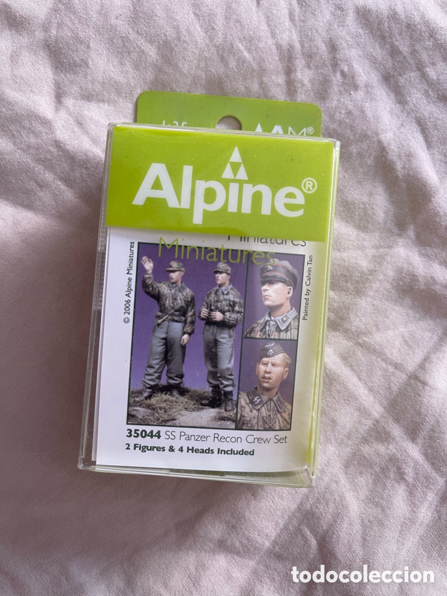 Maquetas: SS Panzer Recon Crew Set 2 figuras y cuatro cabezas 1:35 ALPINE 35044 Maqueta figura carro tanque