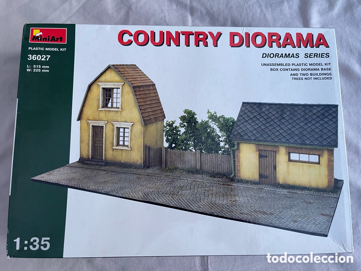 Maquetas: COUNTRY DIORAMA 1:35. MINIART 36027 maqueta ruina casa establo calle carro tanque figura