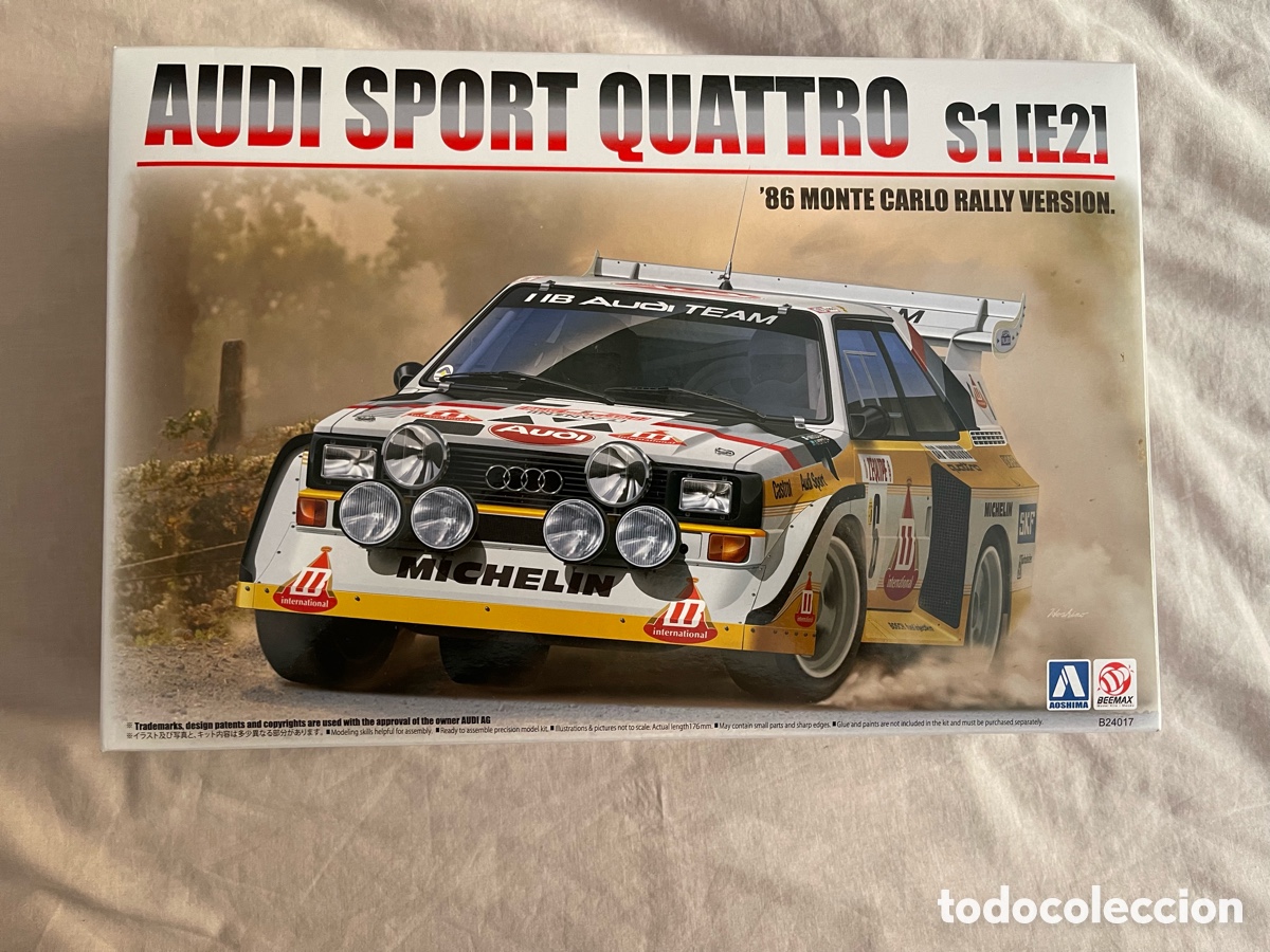 Maquetas: AUDI SPORT QUATTRO S1(E2) 86 MONTE CARLO 1:24 BEEMAX MODEL (AOSHIMA) b24017 maqueta rally coche