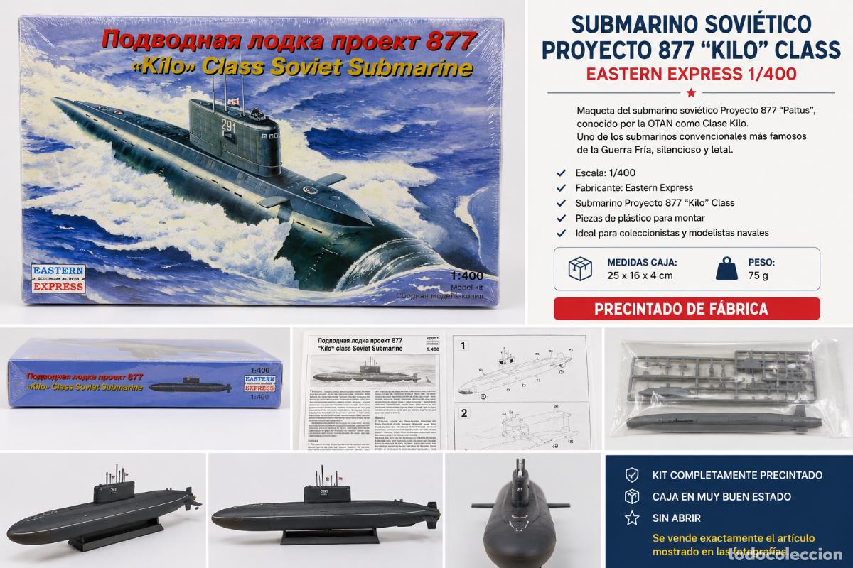 Maquetas: MAQUETA EASTERN EXPRESS SUBMARINO SOVI&Eacute;TICO CLASE KILO 1/400 - Foto 1