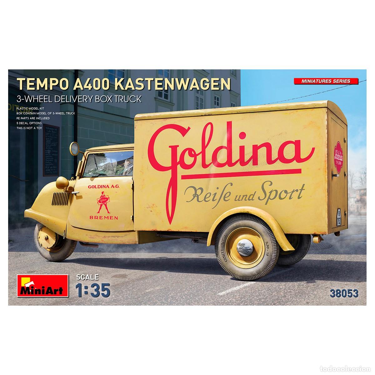 Maquetas: Maqueta Miniart Escala 1/35 Tempo A400 Kastenwagen 3-Wheel