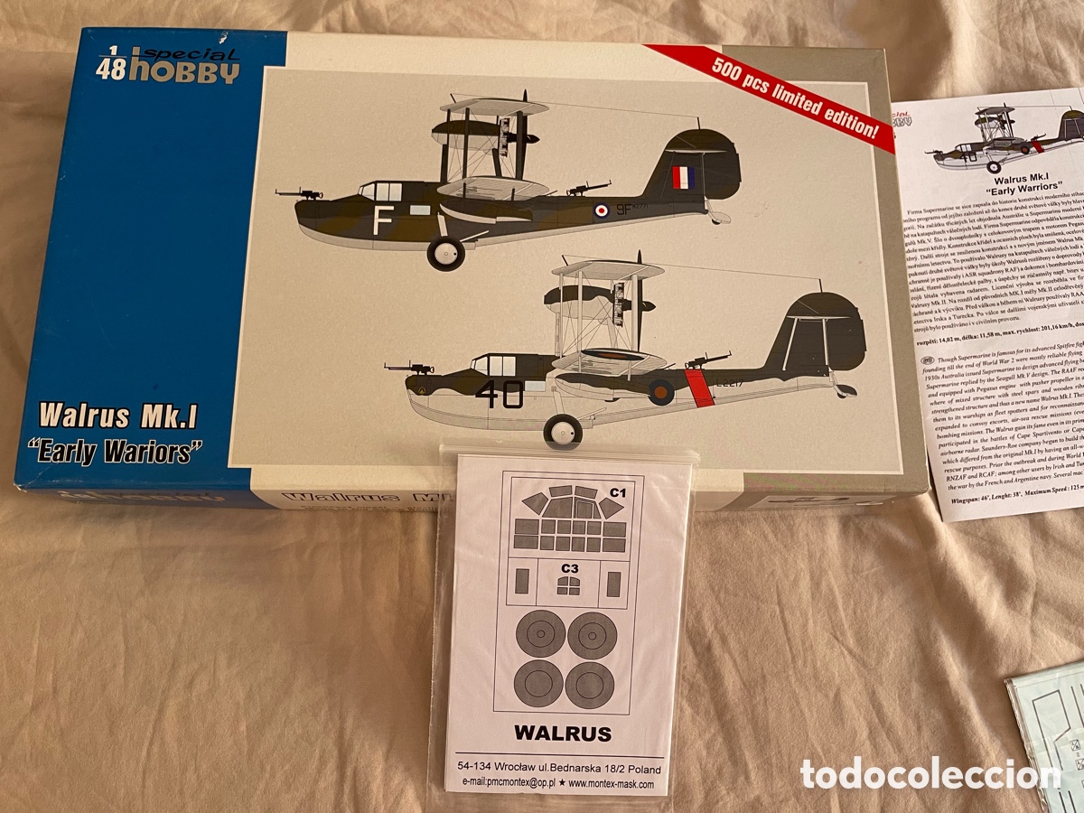 Maquetas: Supermarine WALRUS MK.I Early Warriors Edici&oacute;n limitada 500 1:48 SPECIAL HOBBY SH48161 hidroavi&oacute;n