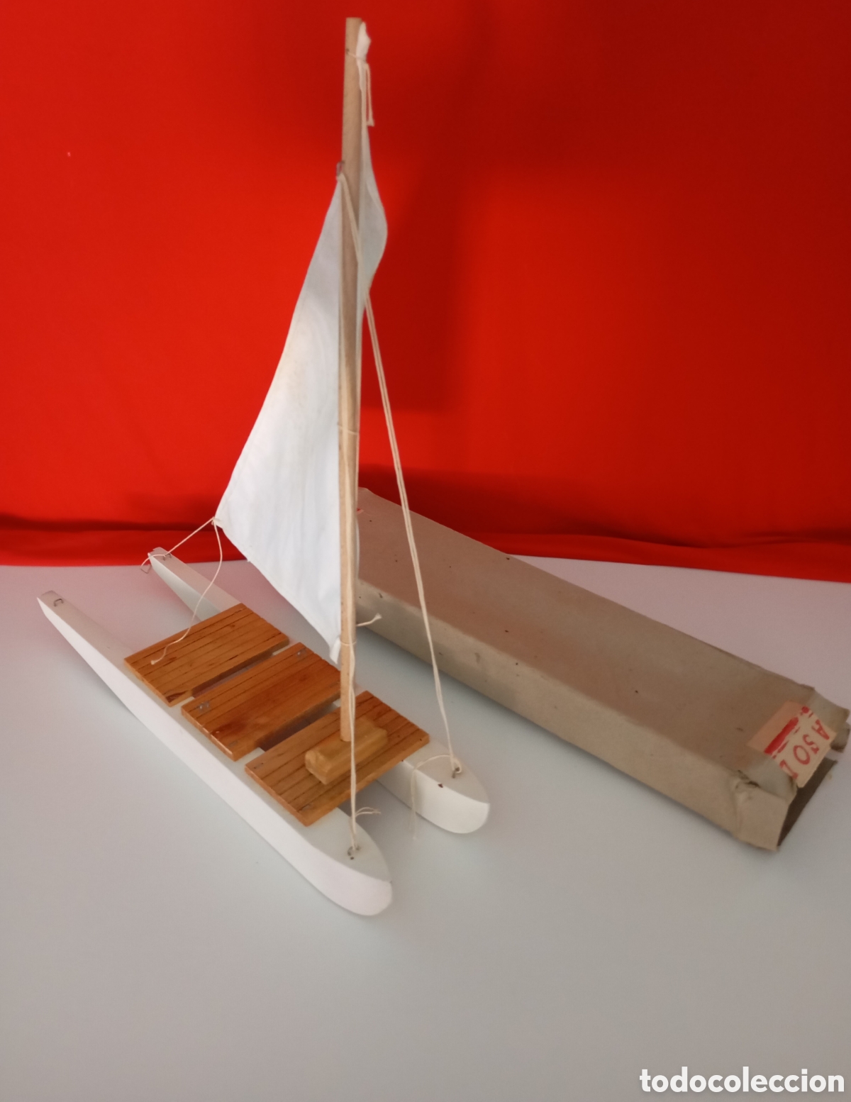Maquetas: Catamar&aacute;n Artesan&iacute;a A&ntilde;os 60 juguete antiguo madera barco retro