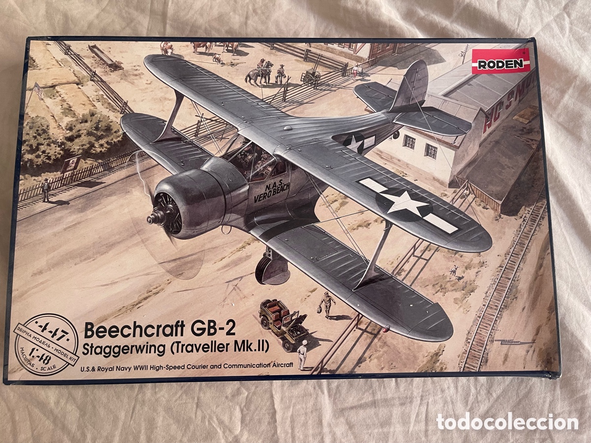 Maquetas: Beechcraft GB-2 1:48 RODEN 447 maqueta avi&oacute;n
