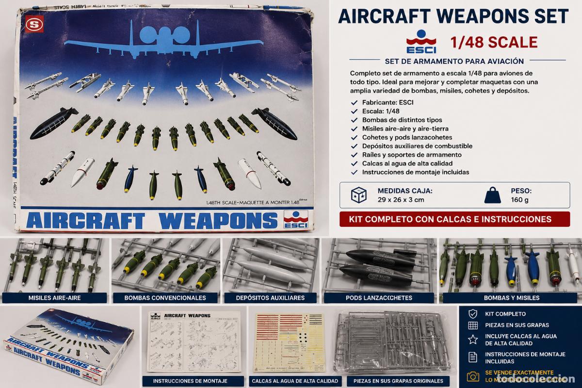 Maquetas: MAQUETA ESCI 4015 AIRCTAFT WEAPONS ESCALA 1/48