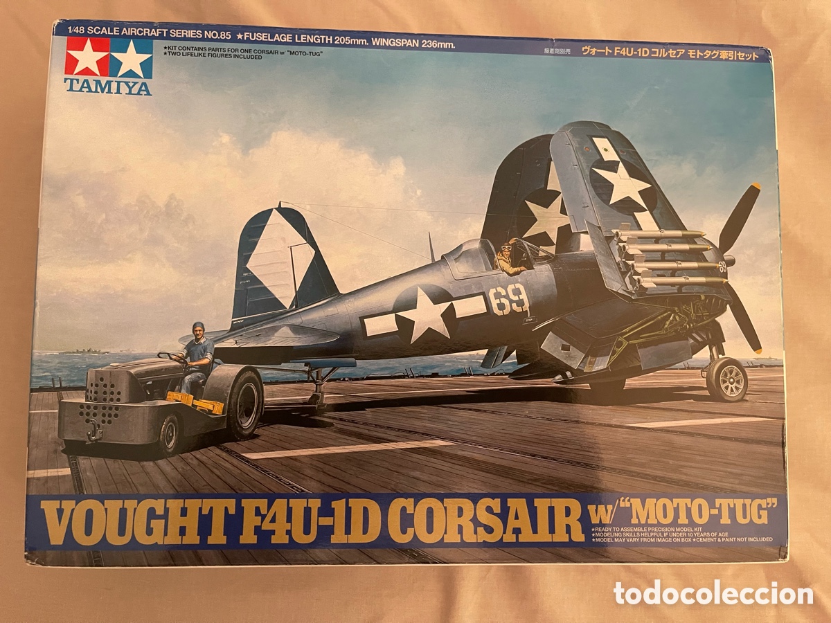 Maquetas: CORSAIR F4U-1D w/Moto Tug 1:48 TAMIYA 61058 maqueta avi&oacute;n