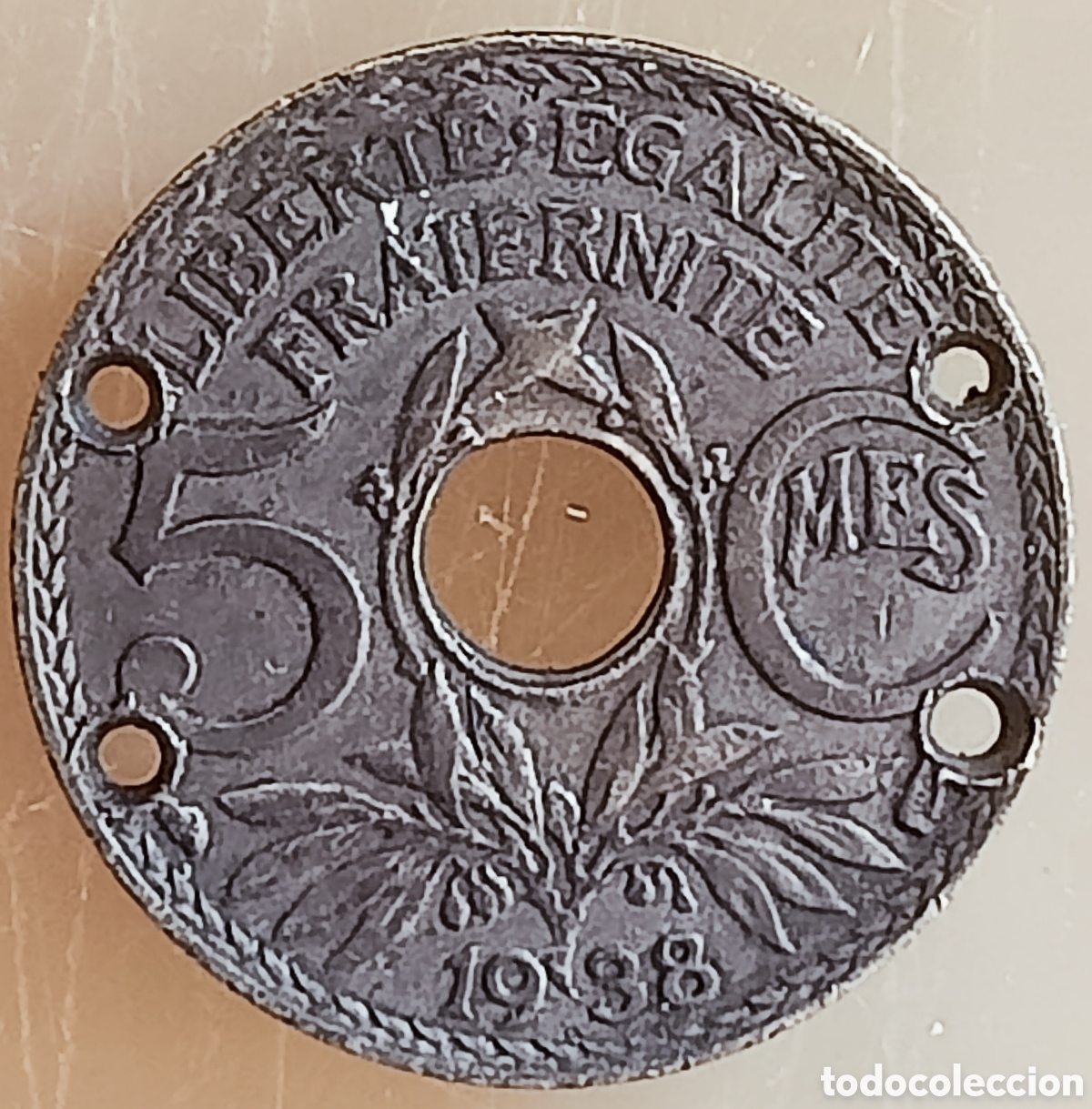 Maquetas: Moneda Francia(1938) bot&oacute;n de guerra