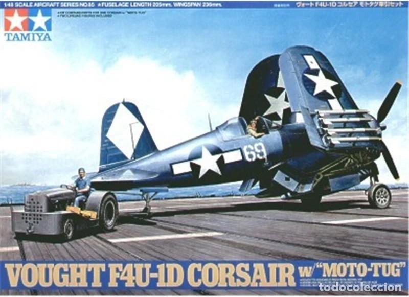 Maquetas: TAMIYA -VOUGHT F4U-1D CORSAIR W/MOTO TUG LEER DESCRIPCION 1/35 61085