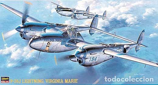 Maquetas: HASEGAWA - Lockheed P-38J Lightning 'Virginia Marie' U.S. Army Air Force Fighter 1/48 JT1