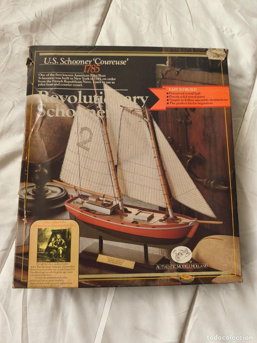Maquetas: U.S. Schooner 'Coureuse' 1785 . escala: 1/75 . Goleta USA . Authentic Models Holland. Vintage
