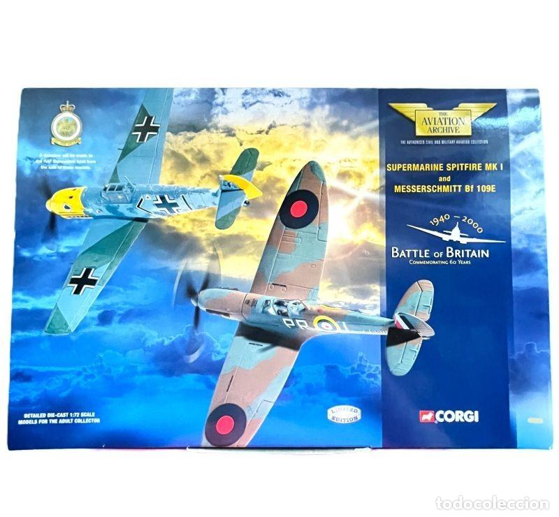 Maquetas: Corgi 1:72 49505 Batalla de Inglaterra 1940 2 piezas Supermarine Spitfire MkI, Messerschmitt Bf 109E