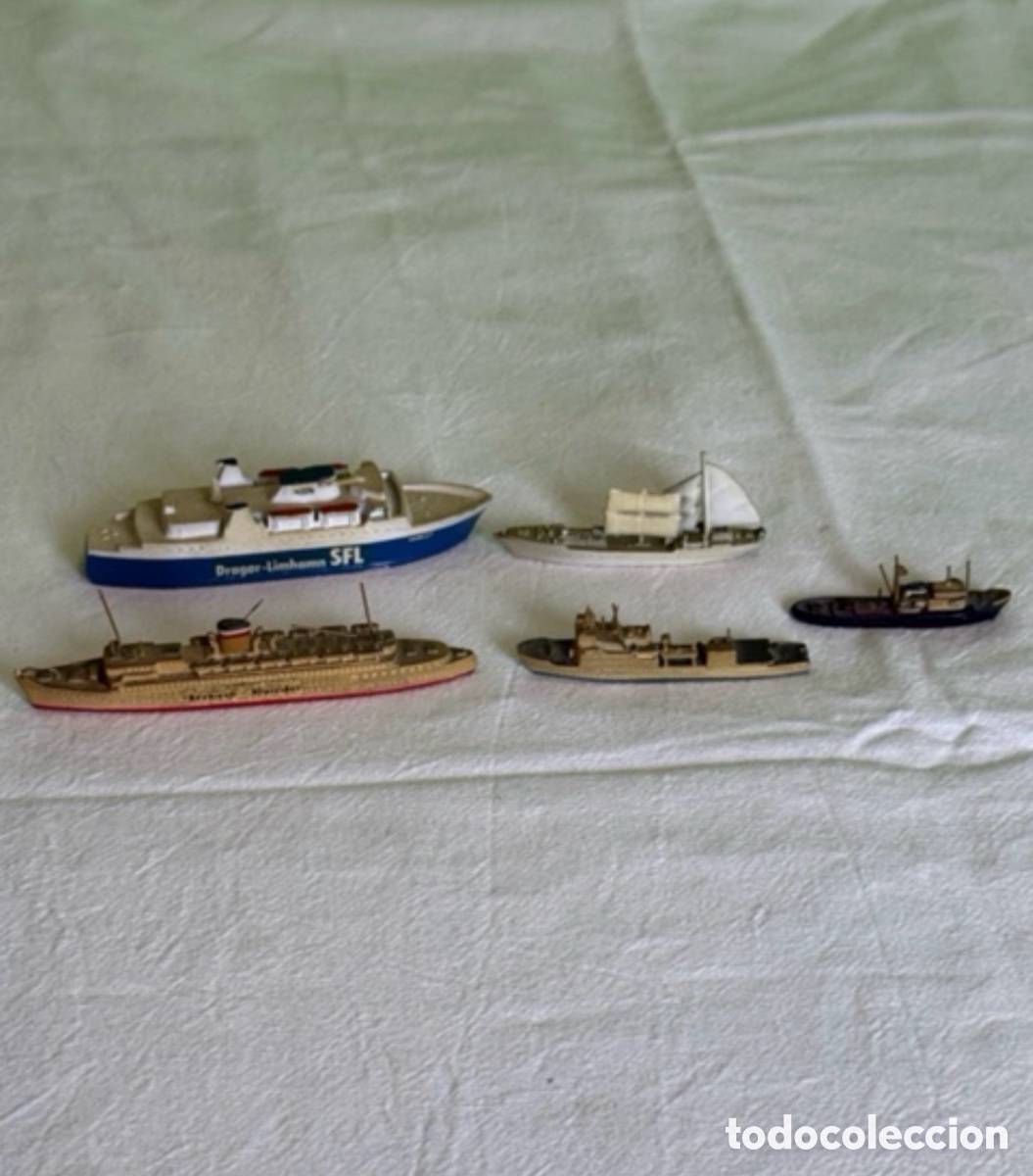 Maquetas: Lote de de miniaturas buques de plomo Viking, a&ntilde;os 40.