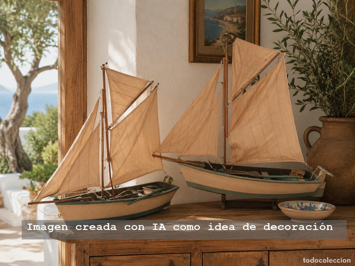 Maquetas: Lote de 3 maquetas decorativas de barcos de vela Authentic Models
