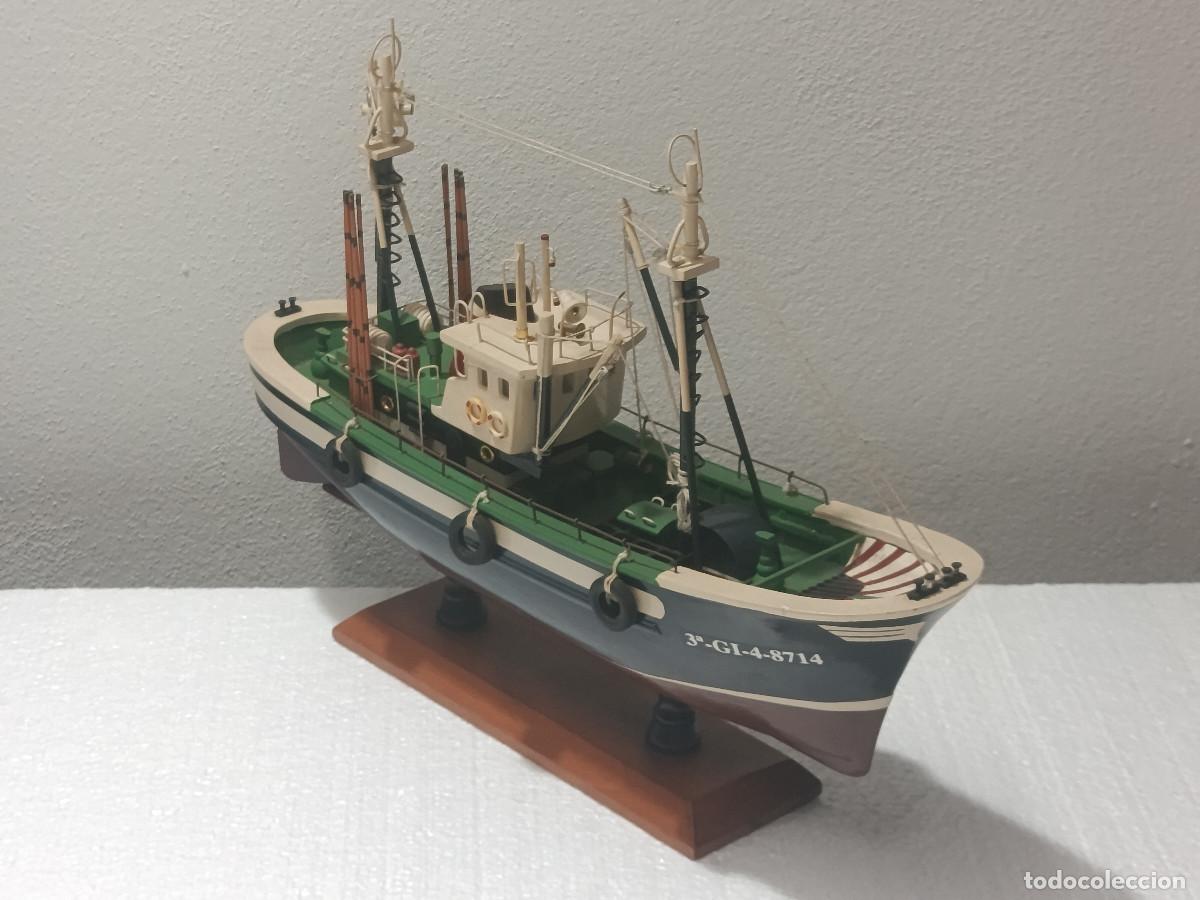 Maquetas: MAQUETA BARCO PESQUERO. 40CM LARGO APROXIMADAMENTE. PY.