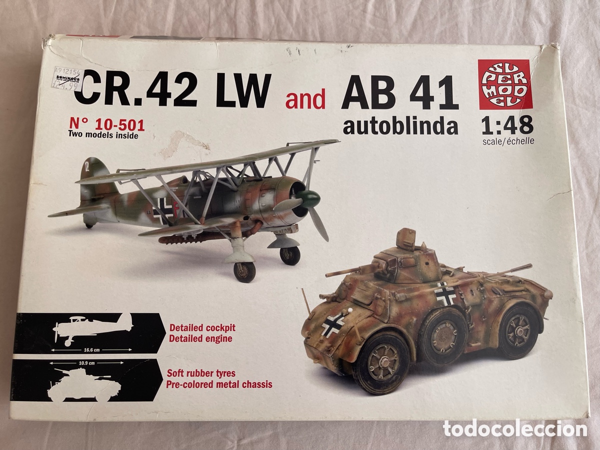 Maquetas: FIAT CR-42 & AB-41 Autoblinda 1(2 MAQUETAS) 1:48 SUPERMODEL 10-501 maqueta avi&oacute;n carro tanque
