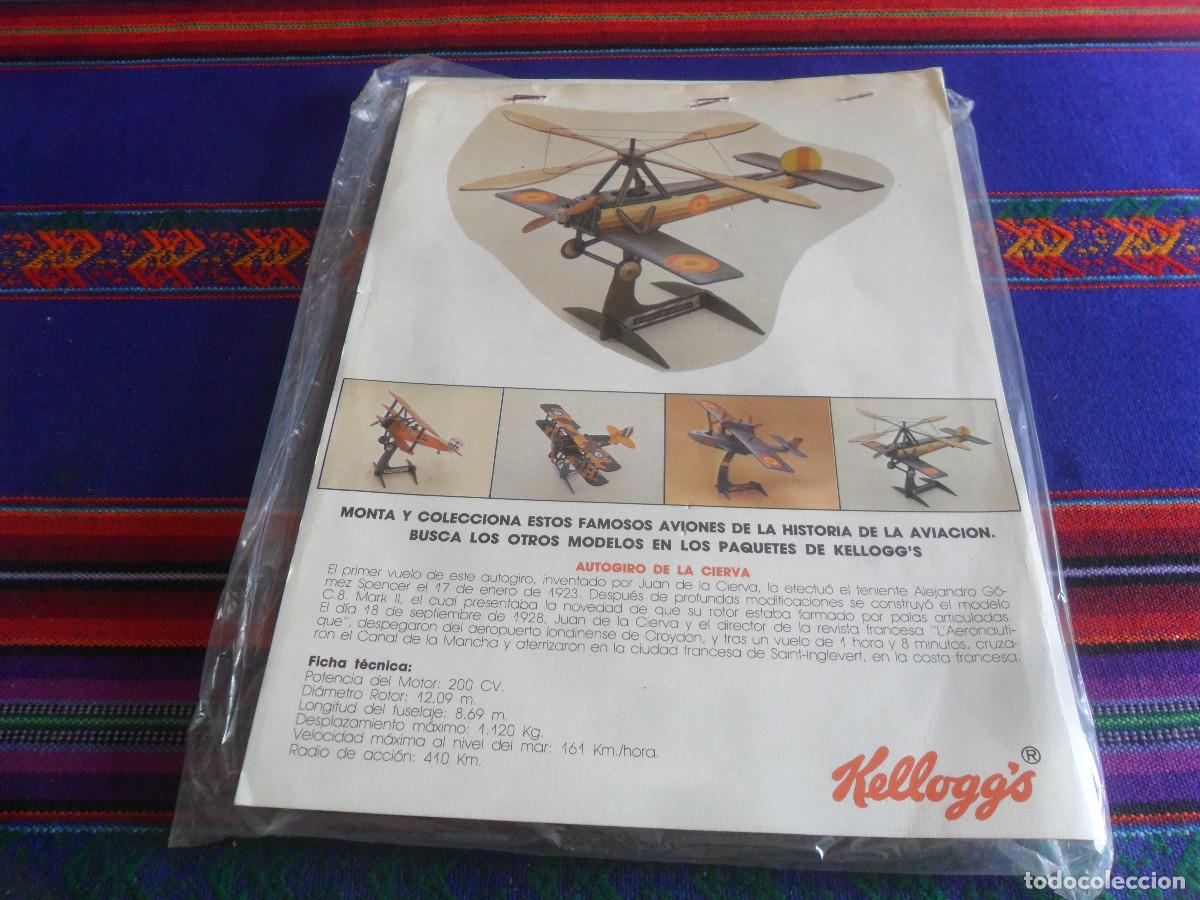 Maquetas: AUTOGIRO DE LA CIERVA. PROMOCI&Oacute;N CEREALES KELLOGG'S. 27X20 CMS. MUY RARO.