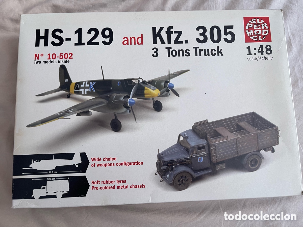 Maquetas: HENSCHEL Hs-129 & & Kfz 305 1:48 SUPER MODEL 10-502 maqueta avi&oacute;n cami&oacute;n diorama
