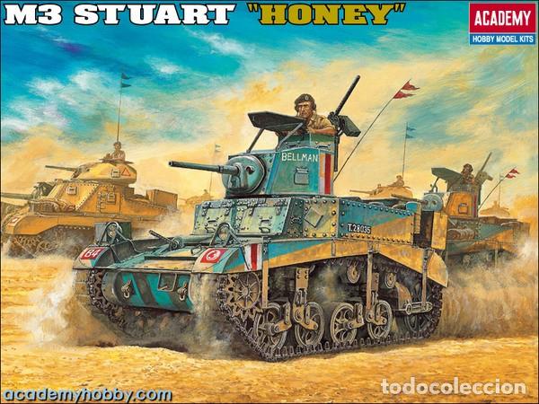 Maquetas: ACADEMY - British M3 Stuart [HONEY + EXTRA 1/35 1399 - Foto 1